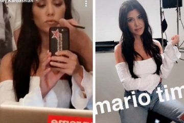 Shredded! Kourtney Kardashian goes for deconstruction look