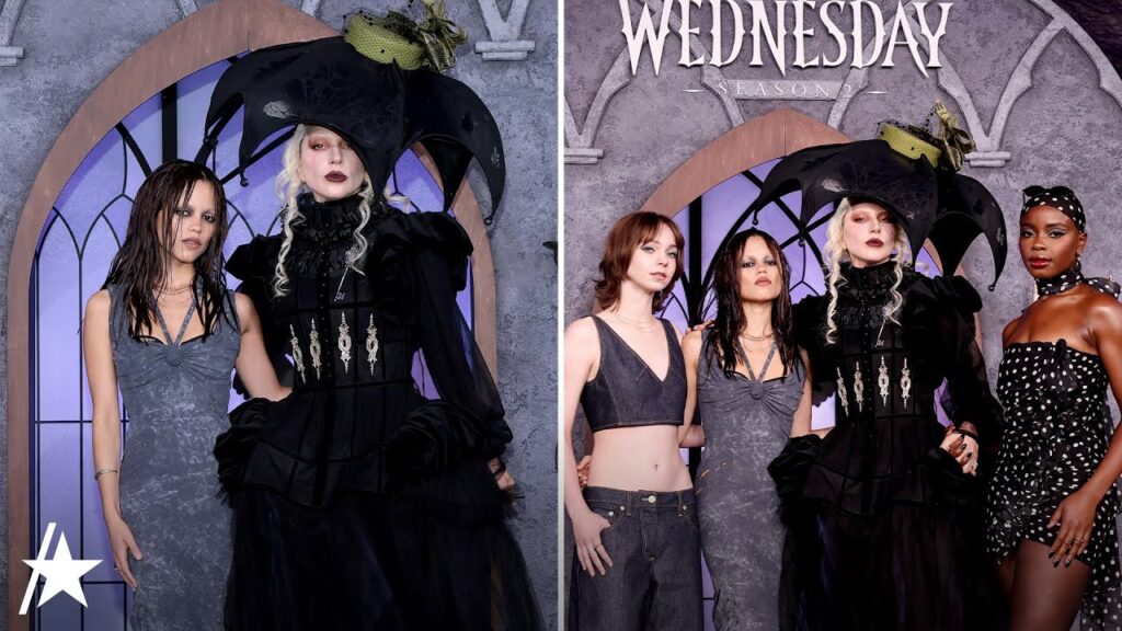 Lady Gaga’s New Music SURPRISE At ‘Wednesday’ Event w/ Jenna Ortega